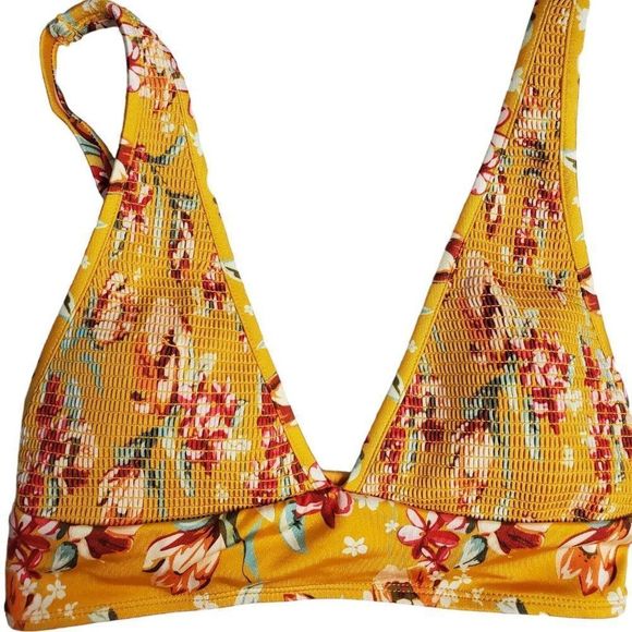 Chelsea & Violet Floral 2 Piece Swimsuit Size xs Bikini Top Side Tie Hipster - Picture 7 of 11